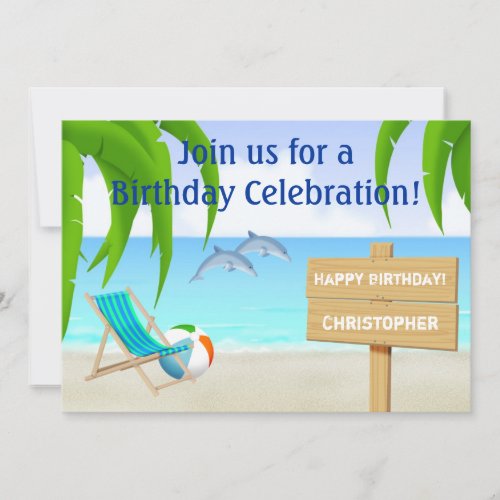 Beach and Ocean Birthday Invitation
