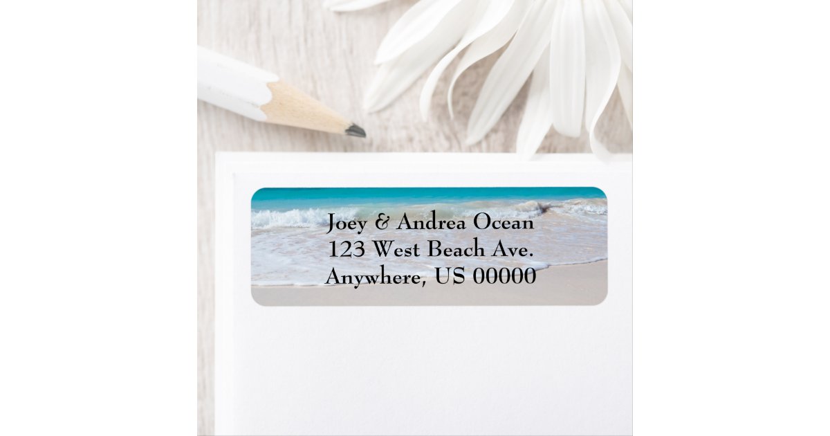 Address Stamp Self-inking, Ocean Wave Beach House, Custom Rubber