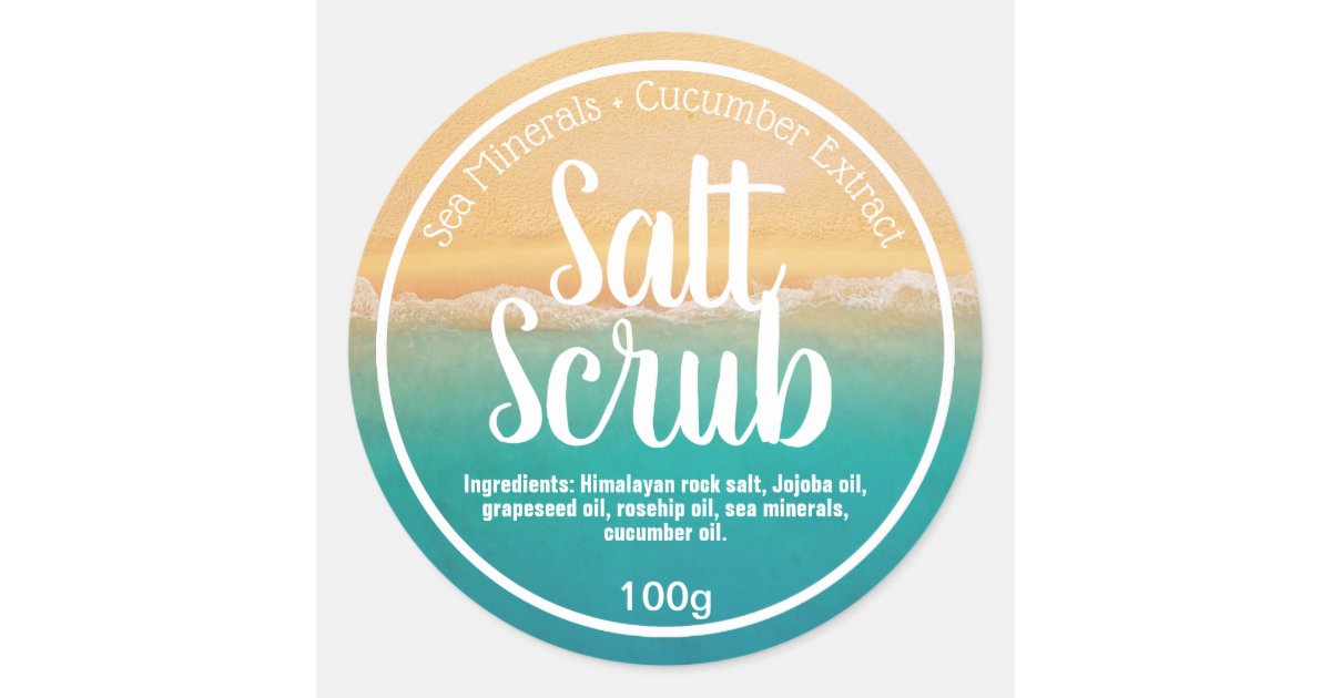 Beach And Ocean Salt Scrub Labels | Zazzle