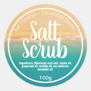 Beach And Ocean Salt Scrub Labels