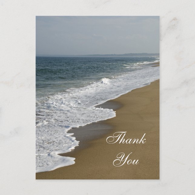 Beach and Ocean Thank You Note Postcard (Front)