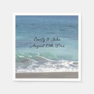 Beach and Ocean Waves Wedding Napkin