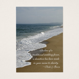 Beach and Ocean Wedding Charity Favor Card