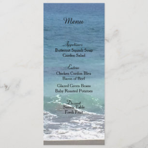 Beach and Ocean Wedding Menu Card