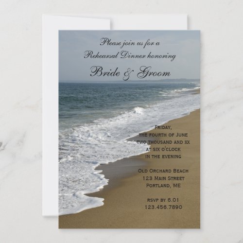 Beach and Ocean Wedding Rehearsal Dinner Invitation