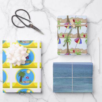 Beach And Ocean Wrapping Paper Sheets by seashell2 at Zazzle