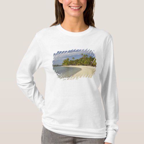 Beach and palm trees Plantation Island Resort T_Shirt