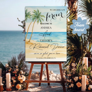 Beach and Palm Trees Rehearsal Dinner Welcome Foam Board
