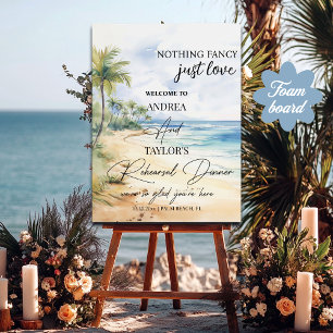 Beach and Palm Trees Rehearsal Dinner Welcome Foam Board