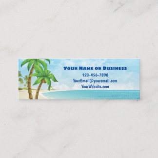 Beach and Palm Trees Tropical Mini Business Card