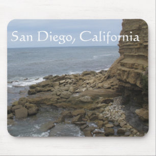 Beach and rocks in San Diego, California Mouse Pad