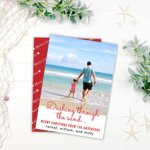 Beach And Sand Christmas Holiday Card