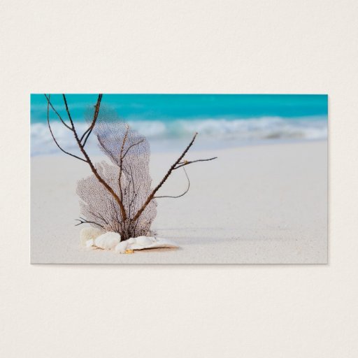 Customizable beach-and-sea-concept beach beauty blue caribbean business card templates