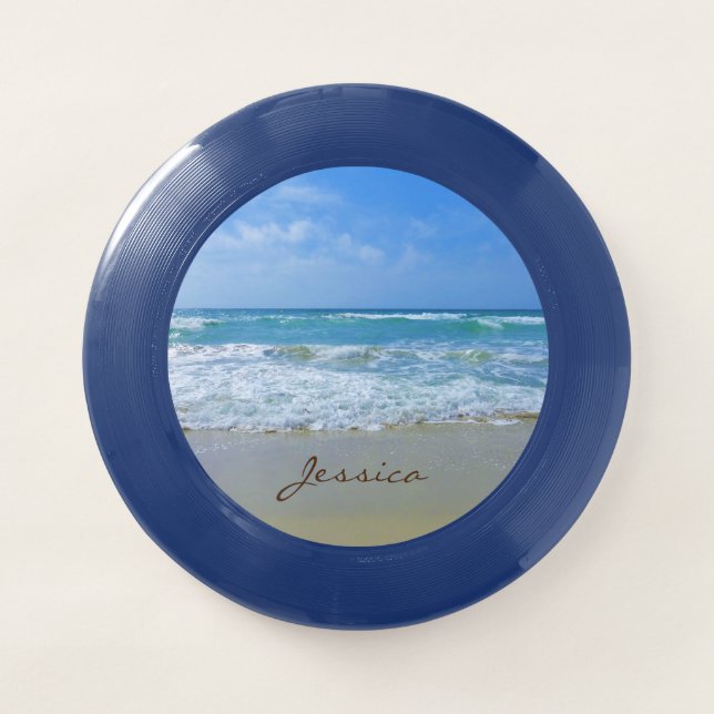Beach and Sea Personalized Name Wham-O Frisbee (Front)