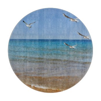Beach And Seagulls Cutting Board by beachcafe at Zazzle