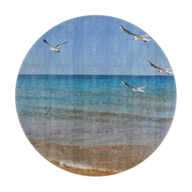 Beach and Seagulls Cutting Board (Front)
