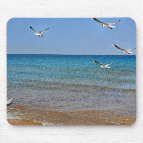 Beach and Seagulls Mouse Pad