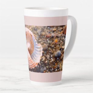Beach and Seashell Photo Custom Latte Mug