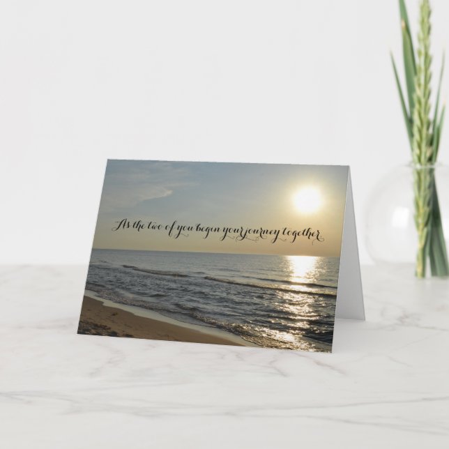 Beach and Sun Wedding Card (Front)
