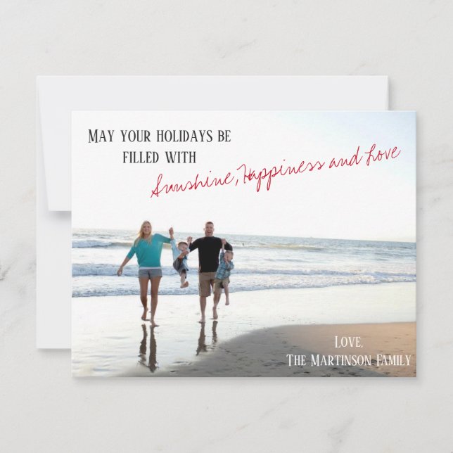 Beach and SUnshine Holiday Card - PERSONALIZE IT! (Front)