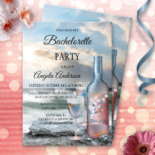 Beach and Wine Bachelorette Party Invitation