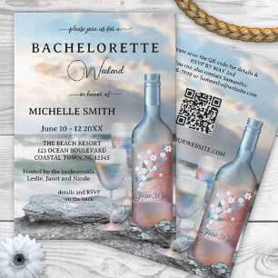 Beach and Wine Bachelorette Weekend Invitation