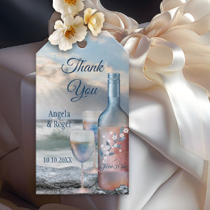 Beach and Wine Wedding Favor Thank You Gift Tag