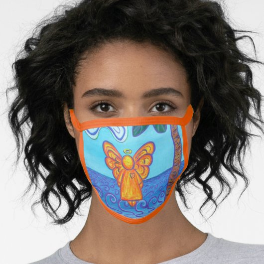 Beach Angel Art Custom Design Face Mask (Worn Her)