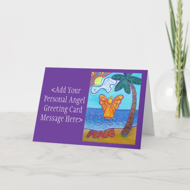 Beach Angel Art Custom Note or Greeting Cards (Front)