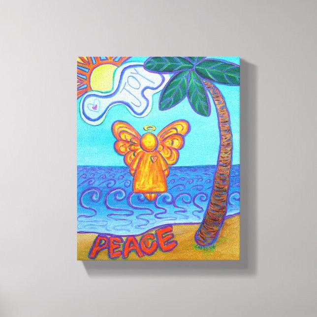 Beach Angel Painting Wrapped Canvas Art (Front)