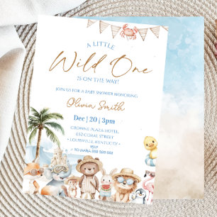Beach Animals Summer Baby shower Invitation