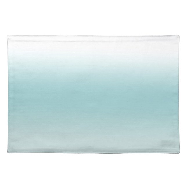 Beach Aqua Blue Ombre        Cloth Placemat (Front)