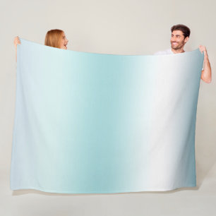 Beach Aqua Blue Ombre        Fleece Blanket