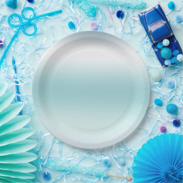 Beach Aqua Blue Ombre         Paper Plates (Party)