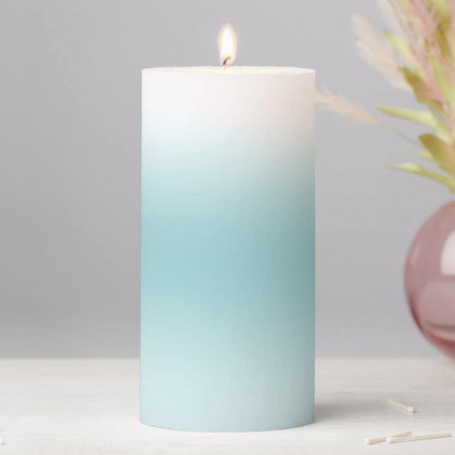 Beach Aqua Blue Ombre         Pillar Candle (In Situ)