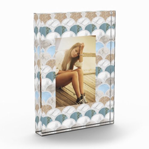 beach aqua blue white marble pastel mermaid scales photo block