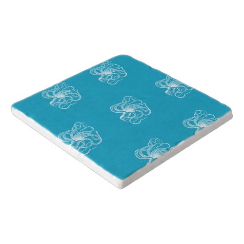 Beach Aqua Blue White Ocean Octopus Trivet