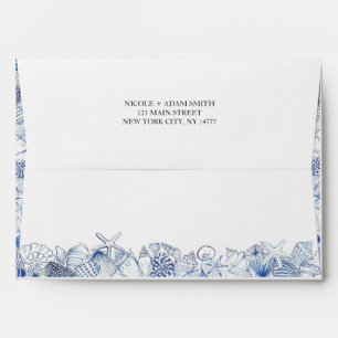 Beach Aqua Coral Envelope