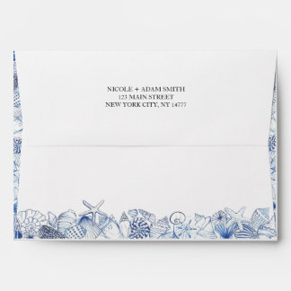 Beach Aqua Coral Envelope