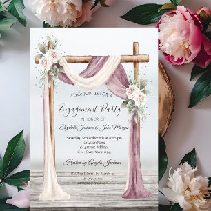 Beach Arbor Engagement Invitation