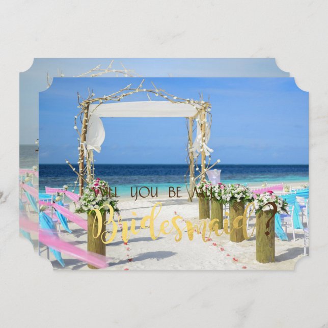 Beach Arbor Floral  Bridesmaid Card (Front/Back)