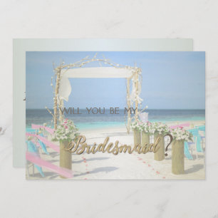 Beach Arbor Floral Wedding Bridesmaid Card