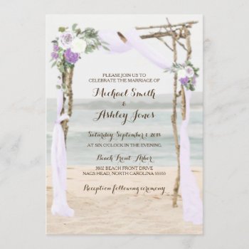 Beach Arbor Lavender Wedding Invitations by ajinvites at Zazzle