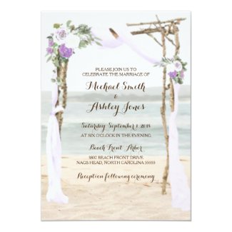 Beach Arbor Lavender Wedding Invitations