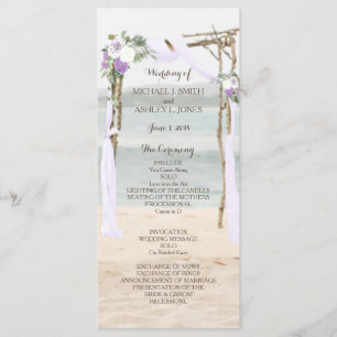 Beach Arbor Lavender Wedding Program