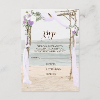 Beach Arbor Lavender Wedding Rsvp Card by ajinvites at Zazzle