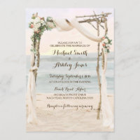 Beach Arbor Sunset Wedding Invitation