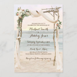 Beach Arbor Sunset Wedding Invitation