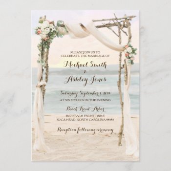 Beach Arbor Sunset Wedding Invitation by ajinvites at Zazzle