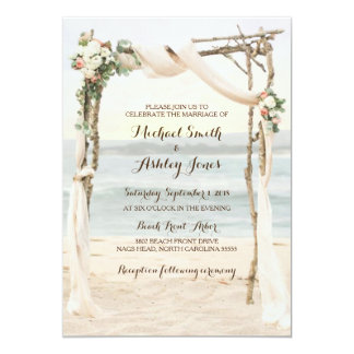 Beach Arbor Sunset Wedding Invitation